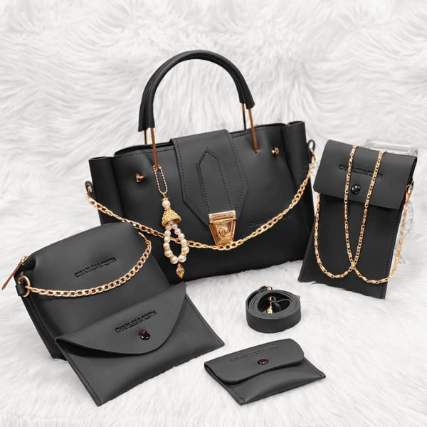 PU Leather 5-Piece Women's Handbag Set