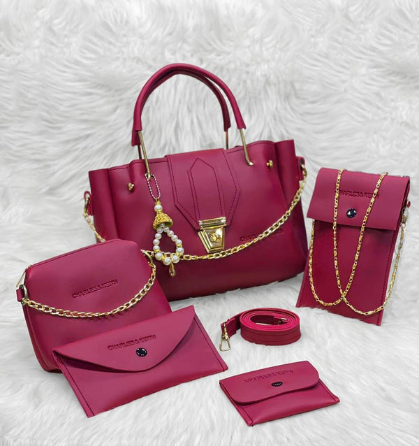 PU Leather 5-Piece Women's Handbag Set