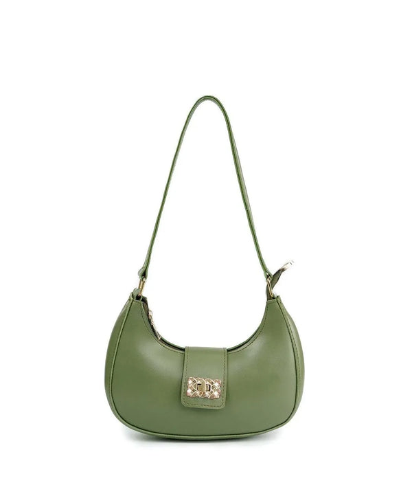 Girl's PU Leather Plain Shoulder Bag