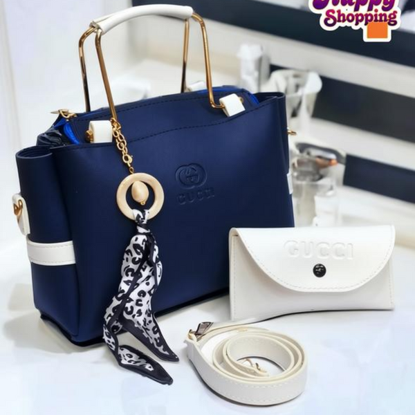 Women's Rexine Hand Bag Set - 2 Pcs - Stylish & Functional