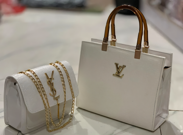 Women's Leather Plain Hand Bag Combo